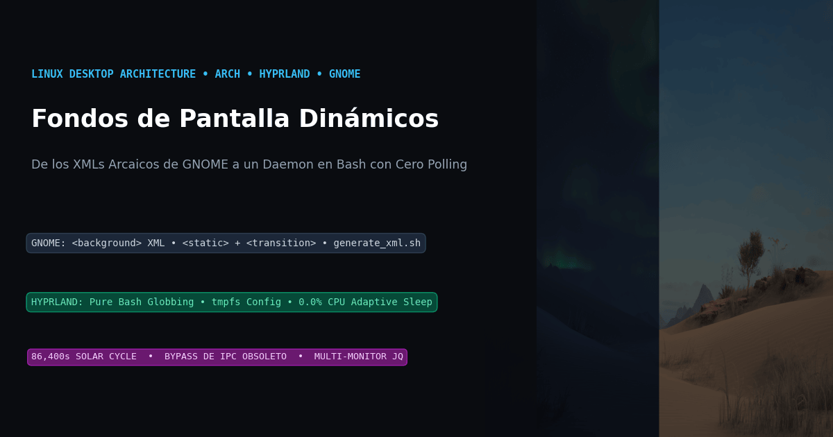 Fondos de Pantalla Dinámicos en Linux: De GNOME XML a Hyprland con Bash y Cero Polling